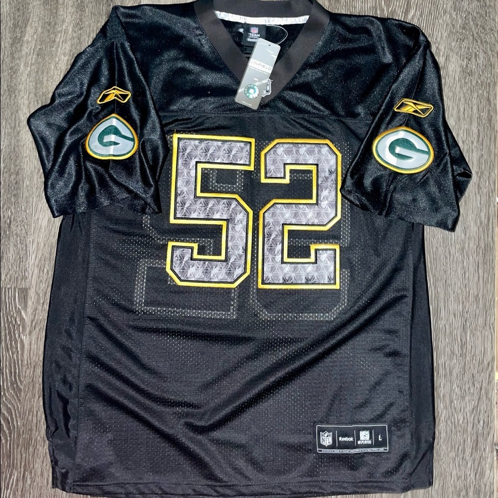 Green Bay Packers #52 Clay Matthews Sewn Reebok Alternate Jersey L NWT